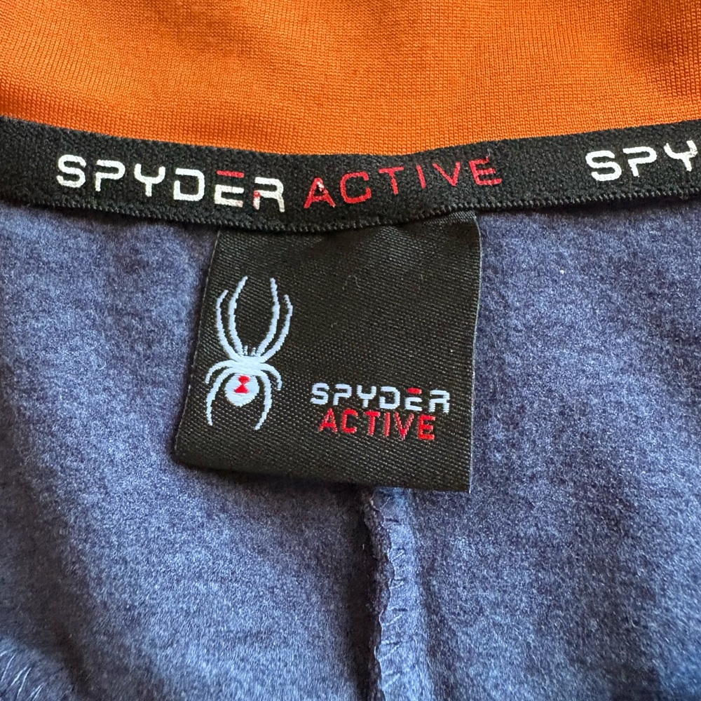 Spyder Active Men’s 1/4 Zip Pullover Shirt Blue Black Orange Size M‎ EUC - Picture 6 of 9